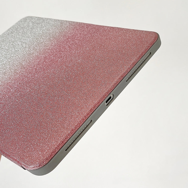 Gradient Glitter Magnetic Split Leather Tablet Case