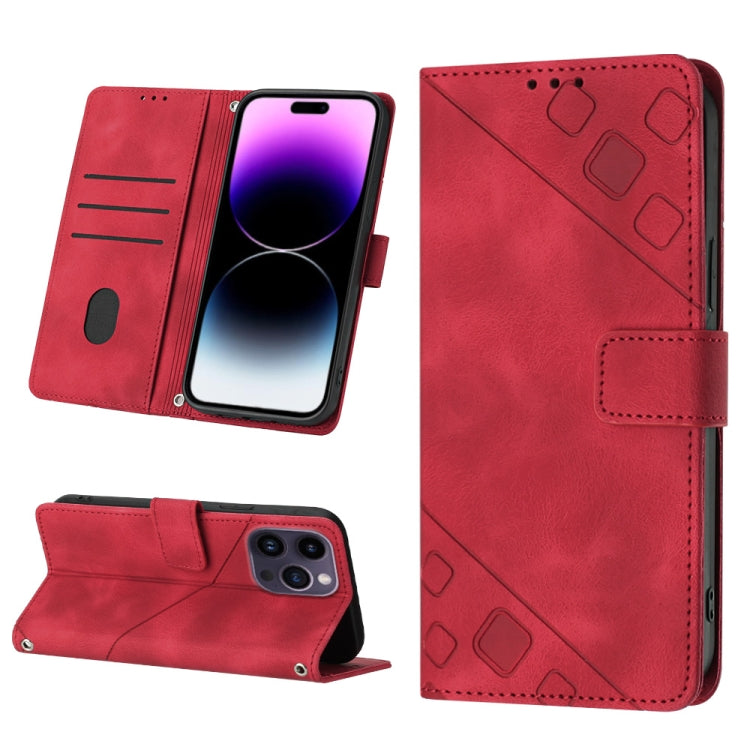 Skin-feel Embossed Leather Phone Case, For iPhone 16, For iPhone 15 Pro Max, For iPhone 15 Pro, For iPhone 15 Plus