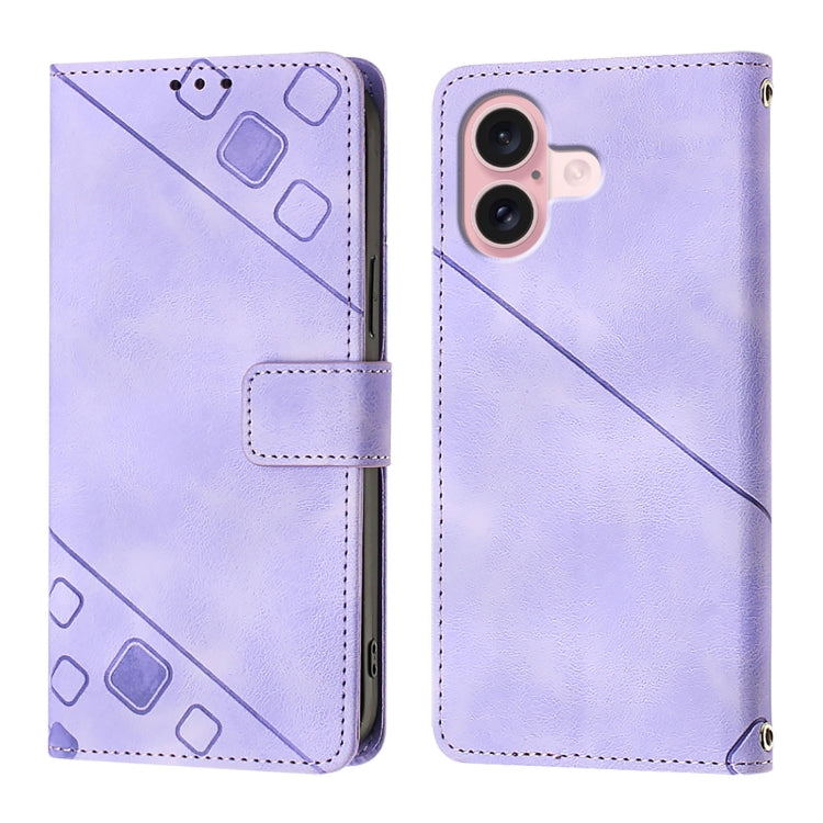 Skin-feel Embossed Leather Phone Case, For iPhone 16, For iPhone 15 Pro Max, For iPhone 15 Pro, For iPhone 15 Plus