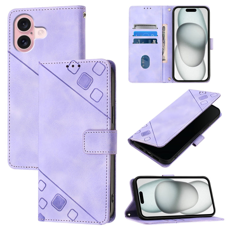 Skin-feel Embossed Leather Phone Case, For iPhone 16, For iPhone 15 Pro Max, For iPhone 15 Pro, For iPhone 15 Plus