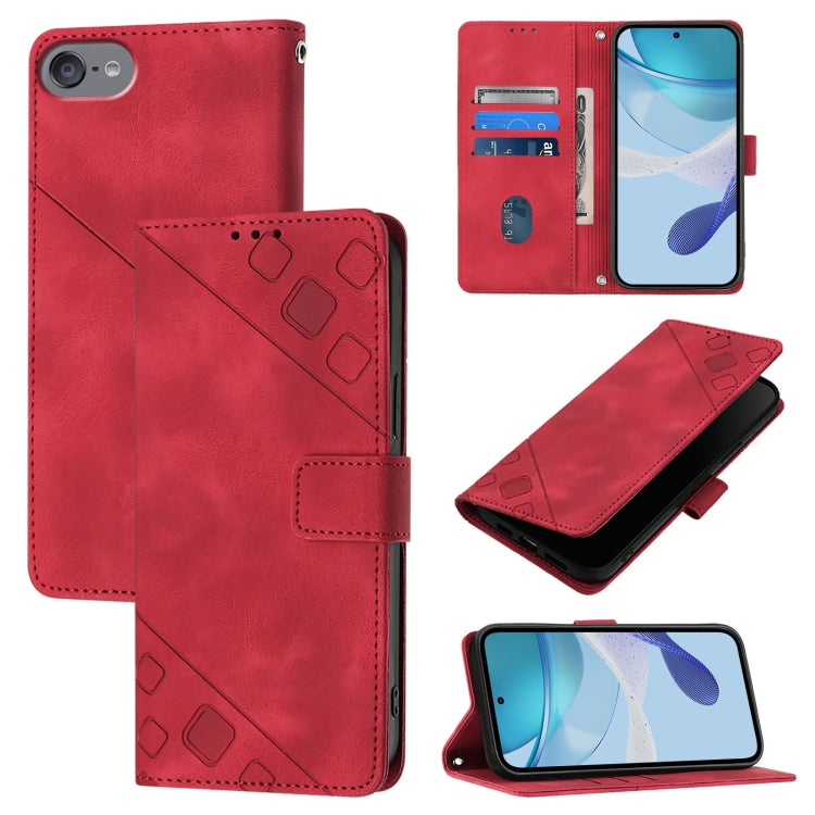 Skin-feel Embossed Leather Phone Case, For iPhone 15, For iPod Touch 7 / 6 / 5
