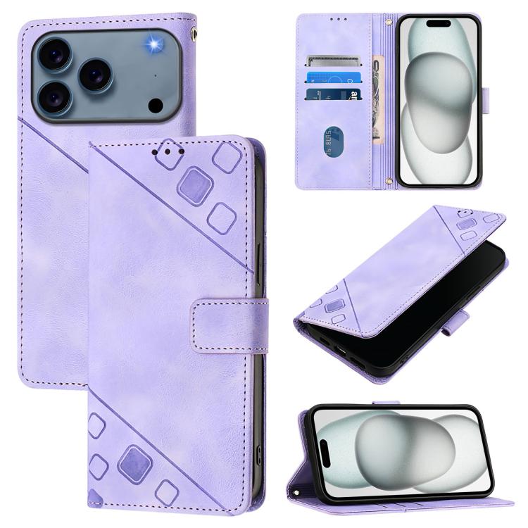 Skin-feel Embossed Leather Phone Case, For iPhone 18 Pro / 17 Pro, For iPhone 18 Pro Max / 17 Pro Max, For iPhone 17, For iPhone Air