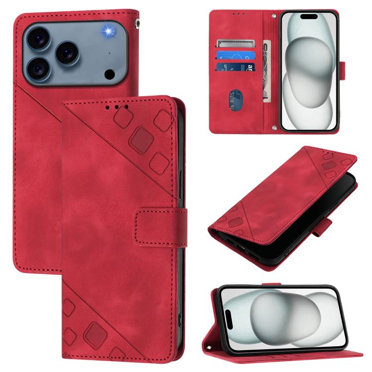 Skin-feel Embossed Leather Phone Case, For iPhone 18 Pro / 17 Pro, For iPhone 18 Pro Max / 17 Pro Max, For iPhone 17, For iPhone Air