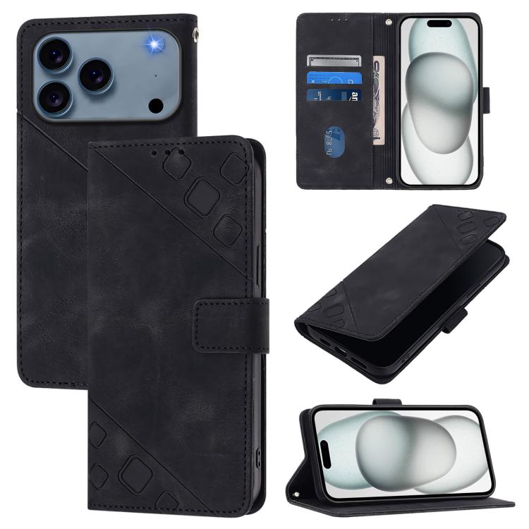 Skin-feel Embossed Leather Phone Case, For iPhone 18 Pro / 17 Pro, For iPhone 18 Pro Max / 17 Pro Max, For iPhone 17, For iPhone Air