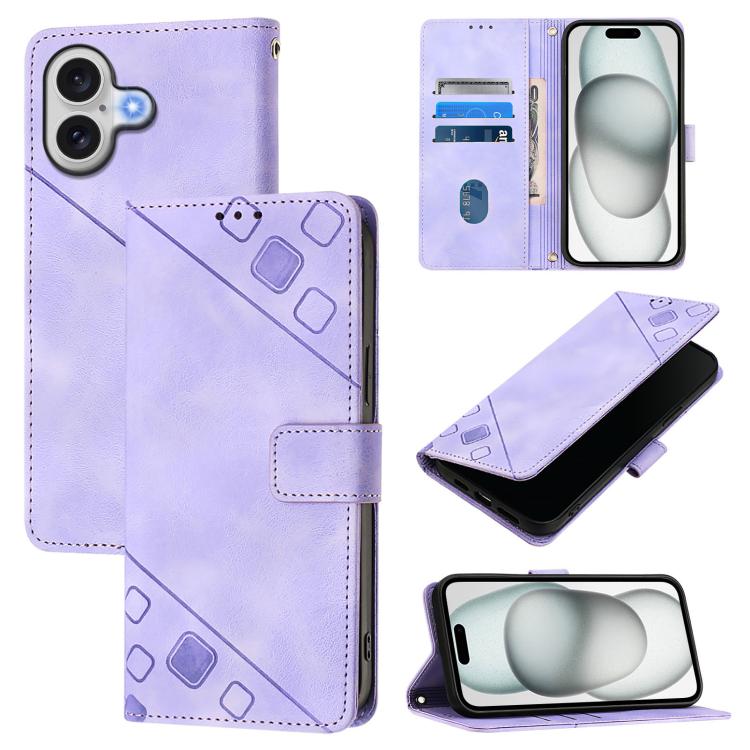 Skin-feel Embossed Leather Phone Case, For iPhone 18 Pro / 17 Pro, For iPhone 18 Pro Max / 17 Pro Max, For iPhone 17, For iPhone Air