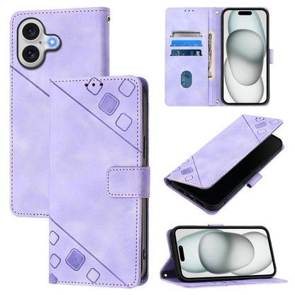 Skin-feel Embossed Leather Phone Case, For iPhone 18 Pro / 17 Pro, For iPhone 18 Pro Max / 17 Pro Max, For iPhone 17, For iPhone Air
