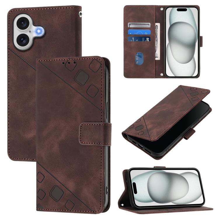 Skin-feel Embossed Leather Phone Case, For iPhone 17 Pro Max, For iPhone 17 Pro, For iPhone 17, For iPhone Air