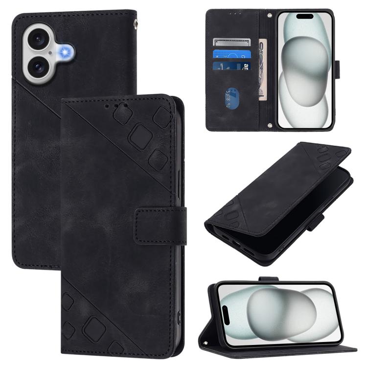Skin-feel Embossed Leather Phone Case, For iPhone 18 Pro / 17 Pro, For iPhone 18 Pro Max / 17 Pro Max, For iPhone 17, For iPhone Air