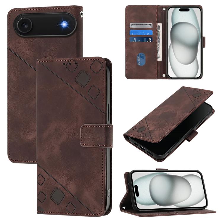 Skin-feel Embossed Leather Phone Case, For iPhone 17 Pro Max, For iPhone 17 Pro, For iPhone 17, For iPhone Air
