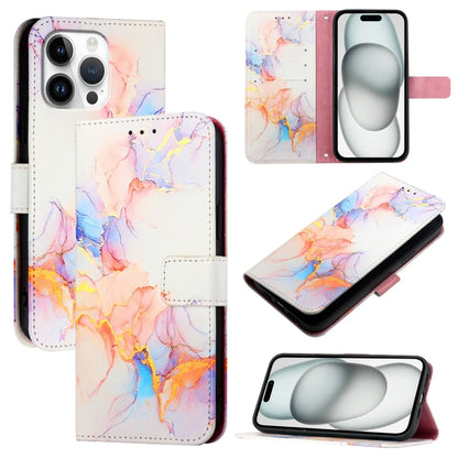 PT003 Marble Pattern Flip Leather Phone Case, For iPhone Air, For iPhone 16 Pro Max, For iPhone 16 Pro, For iPhone 16 Plus