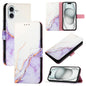PT003 Marble Pattern Flip Leather Phone Case, For iPhone Air, For iPhone 16 Pro Max, For iPhone 16 Pro, For iPhone 16 Plus