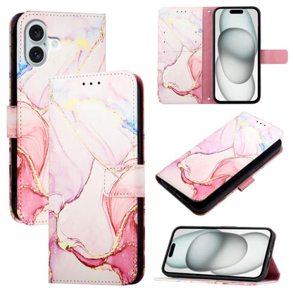 PT003 Marble Pattern Flip Leather Phone Case, For iPhone Air, For iPhone 16 Pro Max, For iPhone 16 Pro, For iPhone 16 Plus