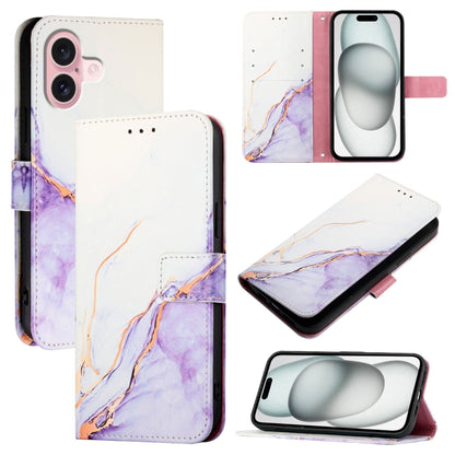 PT003 Marble Pattern Flip Leather Phone Case, For iPhone 16, For iPhone 15 Pro Max, For iPhone 15 Pro, For iPhone 15 Plus