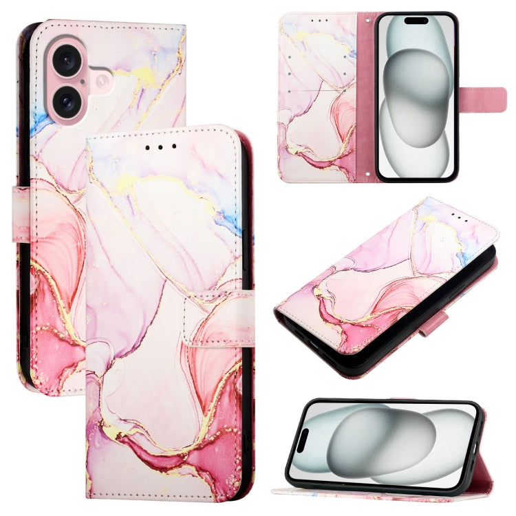 PT003 Marble Pattern Flip Leather Phone Case, For iPhone 16, For iPhone 15 Pro Max, For iPhone 15 Pro, For iPhone 15 Plus