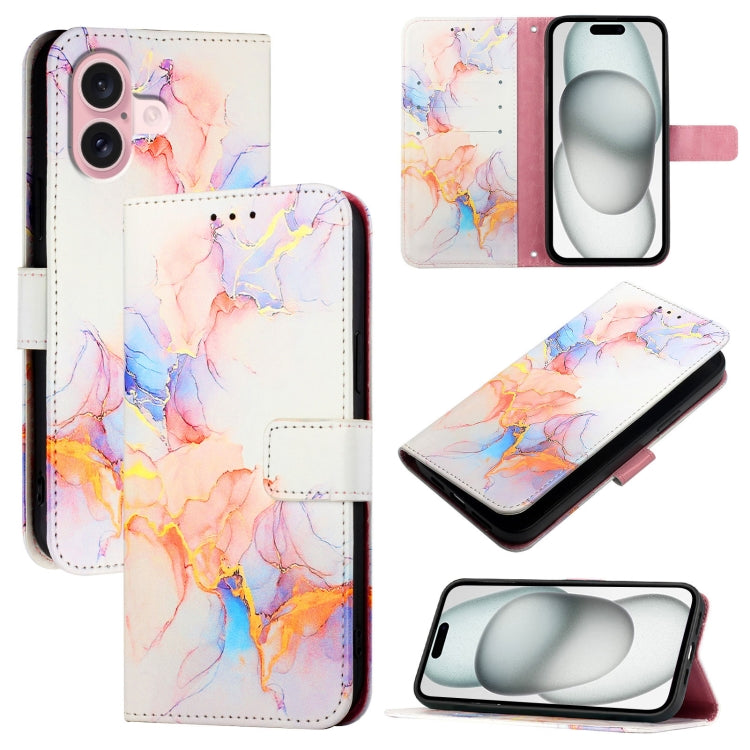 PT003 Marble Pattern Flip Leather Phone Case, For iPhone 16, For iPhone 15 Pro Max, For iPhone 15 Pro, For iPhone 15 Plus