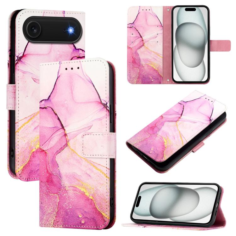 PT003 Marble Pattern Flip Leather Phone Case, For iPhone Air, For iPhone 16 Pro Max, For iPhone 16 Pro, For iPhone 16 Plus