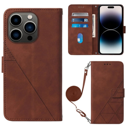 Crossbody 3D Embossed Flip Leather Phone Case, For iPhone 16, For iPhone 15 Pro Max, For iPhone 15 Pro, For iPhone 15 Plus