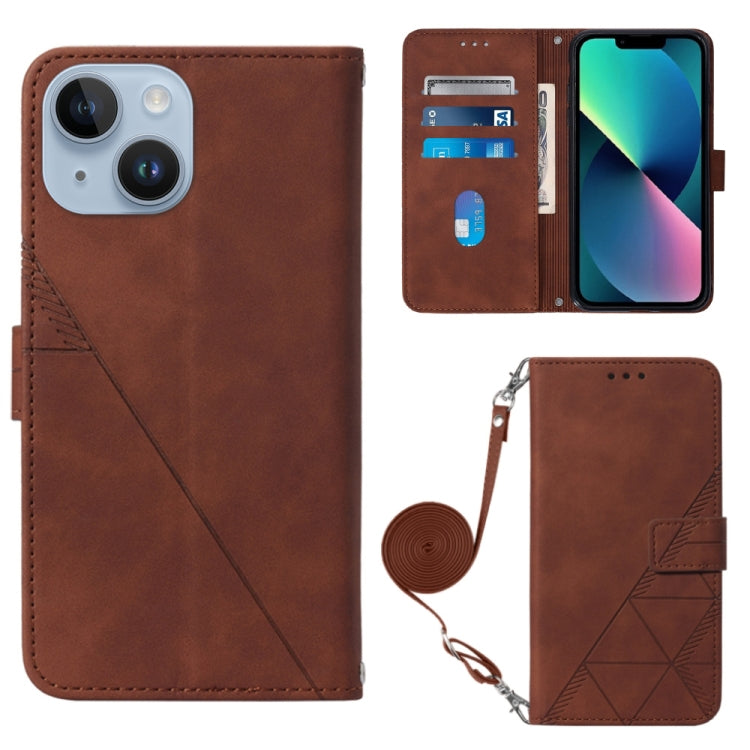 Crossbody 3D Embossed Flip Leather Phone Case, For iPhone 15, For iPod Touch 7 / 6 / 5