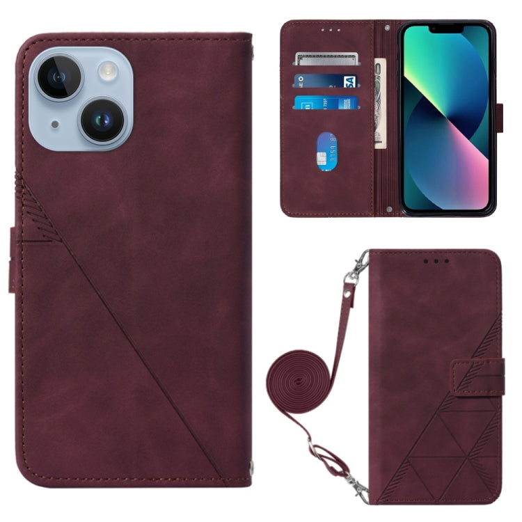Crossbody 3D Embossed Flip Leather Phone Case, For iPhone 15, For iPod Touch 7 / 6 / 5