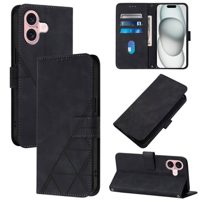 Crossbody 3D Embossed Flip Leather Phone Case, For iPhone 16, For iPhone 15 Pro Max, For iPhone 15 Pro, For iPhone 15 Plus