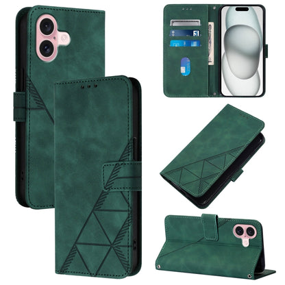 Crossbody 3D Embossed Flip Leather Phone Case, For iPhone 16, For iPhone 15 Pro Max, For iPhone 15 Pro, For iPhone 15 Plus