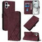 Crossbody 3D Embossed Flip Leather Phone Case, For iPhone Air, For iPhone 16 Pro Max, For iPhone 16 Pro, For iPhone 16 Plus