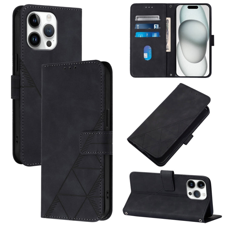 Crossbody 3D Embossed Flip Leather Phone Case, For iPhone Air, For iPhone 16 Pro Max, For iPhone 16 Pro, For iPhone 16 Plus