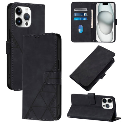Crossbody 3D Embossed Flip Leather Phone Case, For iPhone Air, For iPhone 16 Pro Max, For iPhone 16 Pro, For iPhone 16 Plus