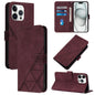 Crossbody 3D Embossed Flip Leather Phone Case, For iPhone Air, For iPhone 16 Pro Max, For iPhone 16 Pro, For iPhone 16 Plus