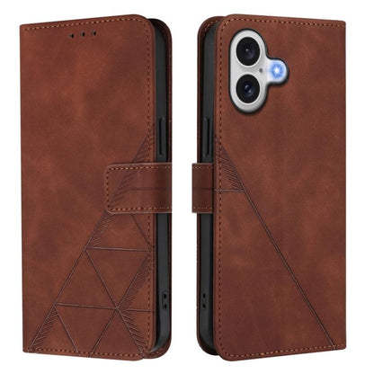 Crossbody 3D Embossed Flip Leather Phone Case, For iPhone Air, For iPhone 16 Pro Max, For iPhone 16 Pro, For iPhone 16 Plus