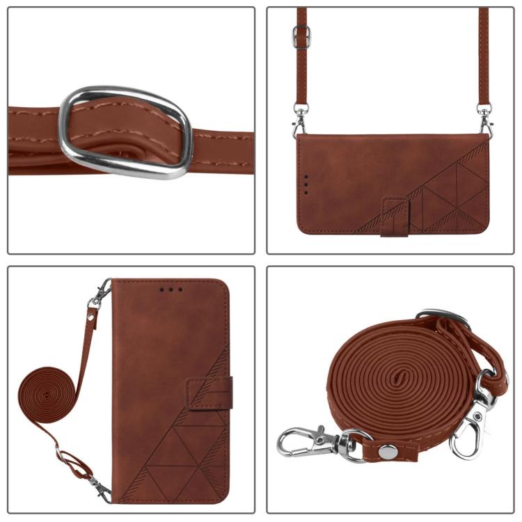 Crossbody 3D Embossed Flip Leather Phone Case, For iPhone Air, For iPhone 16 Pro Max, For iPhone 16 Pro, For iPhone 16 Plus
