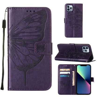 Embossed Butterfly Leather Phone Case