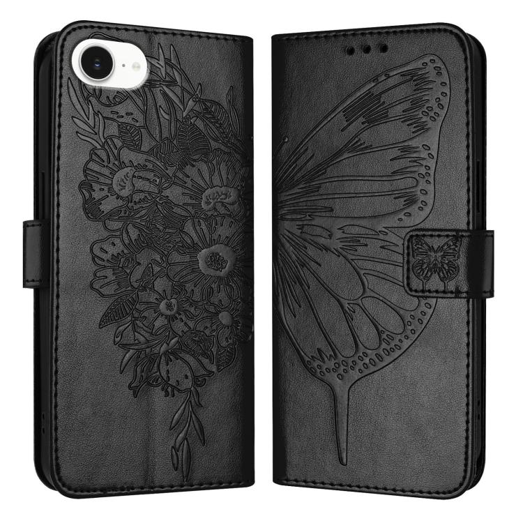Embossed Butterfly Leather Phone Case, For iPhone 17e / 16e, For iPhone 17 Pro Max, For iPhone 17 Pro