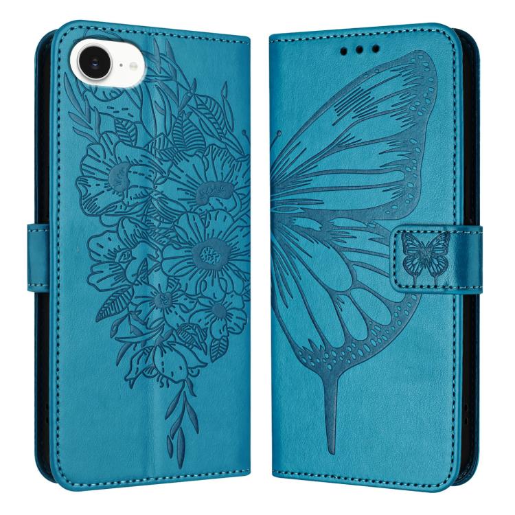 Embossed Butterfly Leather Phone Case, For iPhone 17e / 16e, For iPhone 17 Pro Max, For iPhone 17 Pro