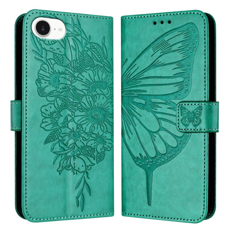 Embossed Butterfly Leather Phone Case, For iPhone 17e / 16e, For iPhone 17 Pro Max, For iPhone 17 Pro