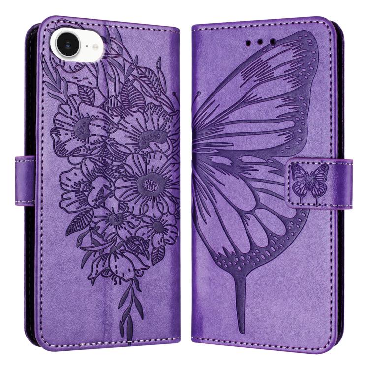 Embossed Butterfly Leather Phone Case, For iPhone 17e / 16e, For iPhone 17 Pro Max, For iPhone 17 Pro