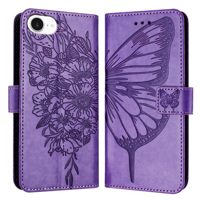 Embossed Butterfly Leather Phone Case, For iPhone 17e / 16e, For iPhone 17 Pro Max, For iPhone 17 Pro