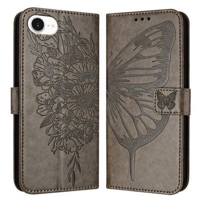 Embossed Butterfly Leather Phone Case, For iPhone 17e / 16e, For iPhone 17 Pro Max, For iPhone 17 Pro
