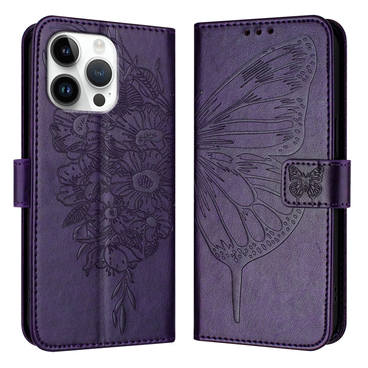 Embossed Butterfly Leather Phone Case, For iPhone 17, For iPhone Air, For iPhone 16 Pro Max
