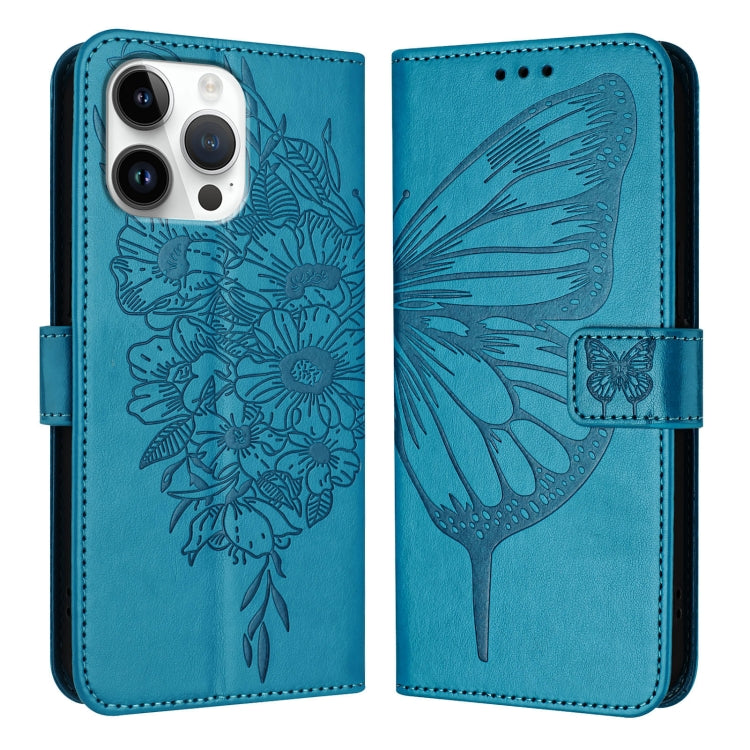 Embossed Butterfly Leather Phone Case, For iPhone 17, For iPhone Air, For iPhone 16 Pro Max