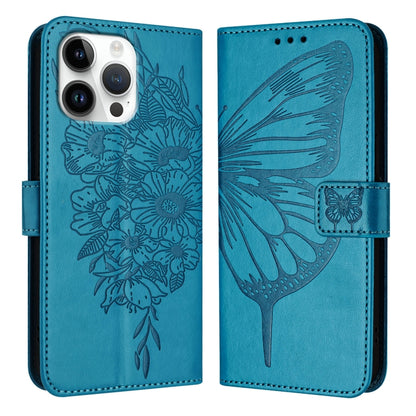 Embossed Butterfly Leather Phone Case, For iPhone 17, For iPhone Air, For iPhone 16 Pro Max
