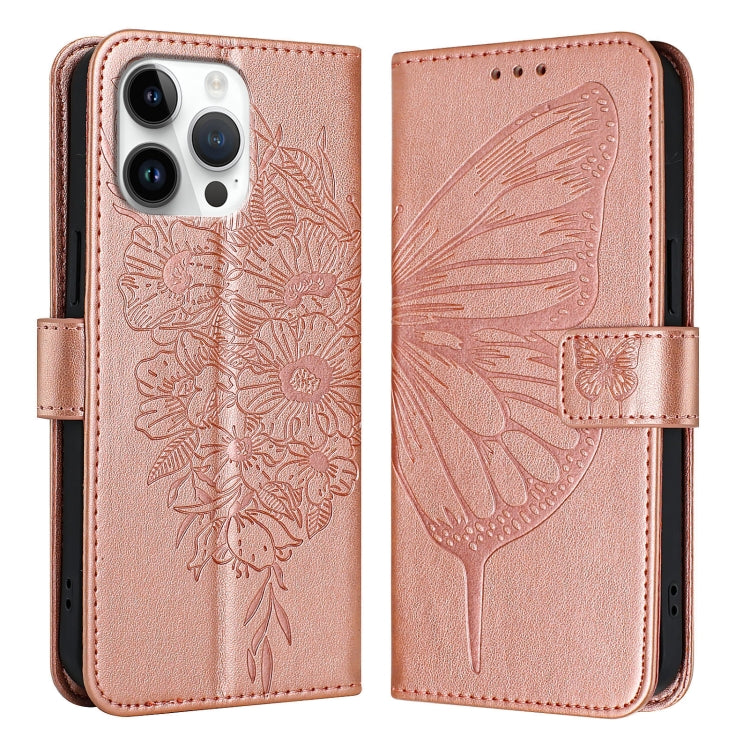 Embossed Butterfly Leather Phone Case, For iPhone 17, For iPhone Air, For iPhone 16 Pro Max