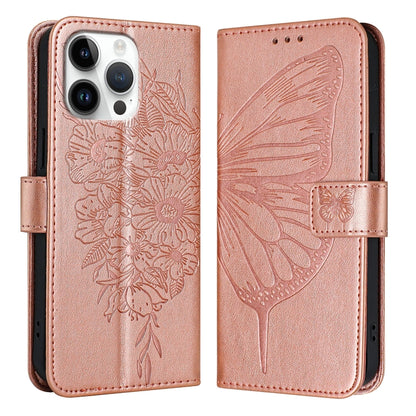 Embossed Butterfly Leather Phone Case, For iPhone 17, For iPhone Air, For iPhone 16 Pro Max