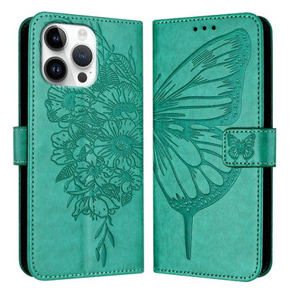 Embossed Butterfly Leather Phone Case, For iPhone 17, For iPhone Air, For iPhone 16 Pro Max