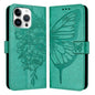 Embossed Butterfly Leather Phone Case, For iPhone 17, For iPhone Air, For iPhone 16 Pro Max