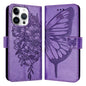 Embossed Butterfly Leather Phone Case, For iPhone 17, For iPhone Air, For iPhone 16 Pro Max