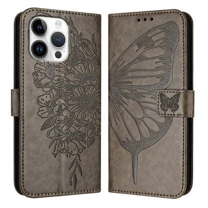 Embossed Butterfly Leather Phone Case, For iPhone 17, For iPhone Air, For iPhone 16 Pro Max