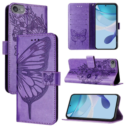Embossed Butterfly Leather Phone Case