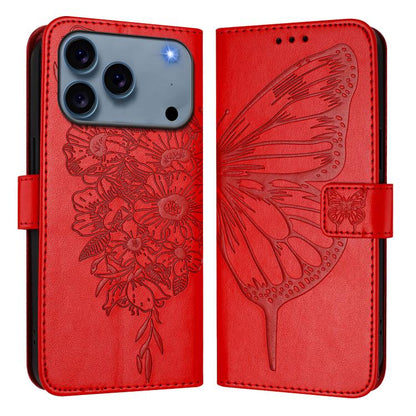 Embossed Butterfly Leather Phone Case, For iPhone 17e / 16e, For iPhone 17 Pro Max, For iPhone 17 Pro