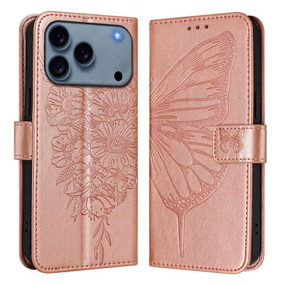 Embossed Butterfly Leather Phone Case, For iPhone 17e / 16e, For iPhone 17 Pro Max, For iPhone 17 Pro